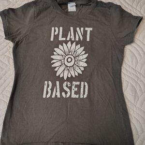 Port and Company Dark Gray  Plant based Graphic Cotton T-shirt.